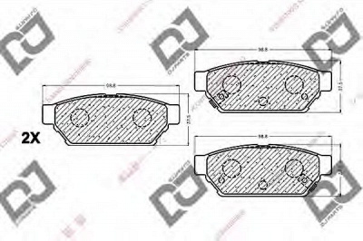 DJ PARTS bp1057 -  Комплект тормозных колодок, дисковый тормоз
